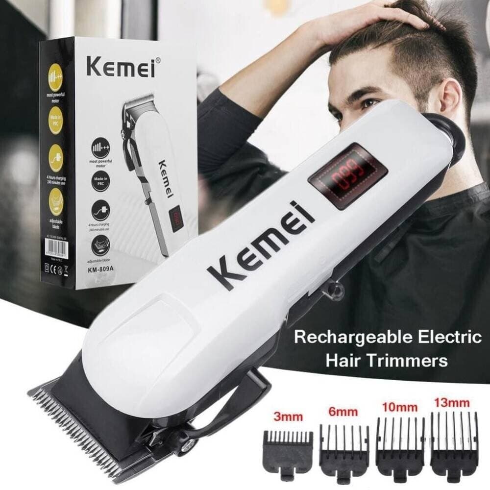 Kemei KM-809A Professional Hair Clipper & Beard Trimmer (Cordless & Corded)