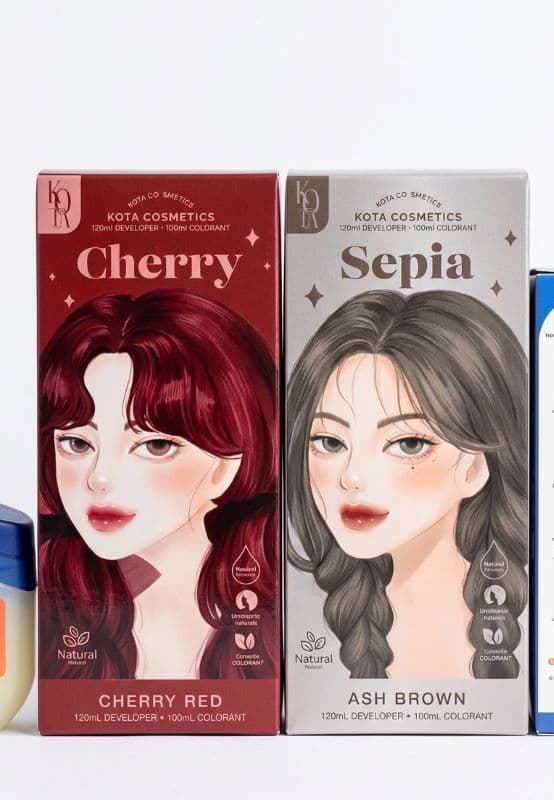 Kota Cosmetics Hair Color Cream Cherry Red & Sepia | কোটা হেয়ার কালার ক্রিম