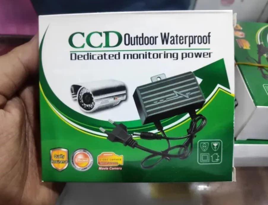 CCD Outdoor Waterproof Power Adapter | AC to DC 12V CCTV Camera Power Supply for Security System & Outdoor Use
