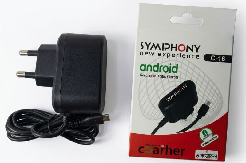 Symphony Black Android Wall Charger Fast Charging Adapter