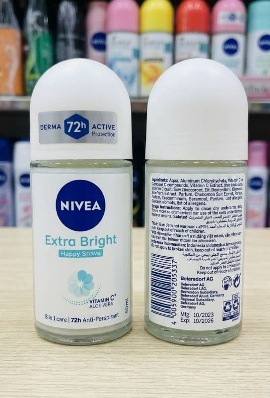 Nivea Extra Bright Happy Shave Antiperspirant Roll-On 50ml