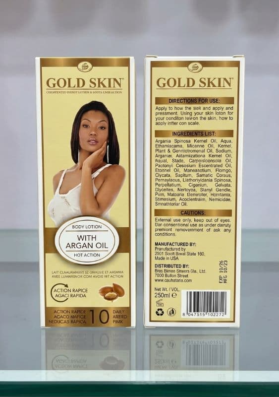 Gold Skin Clarifying Body Lotion with Argan Oil Brightening & Firming Care