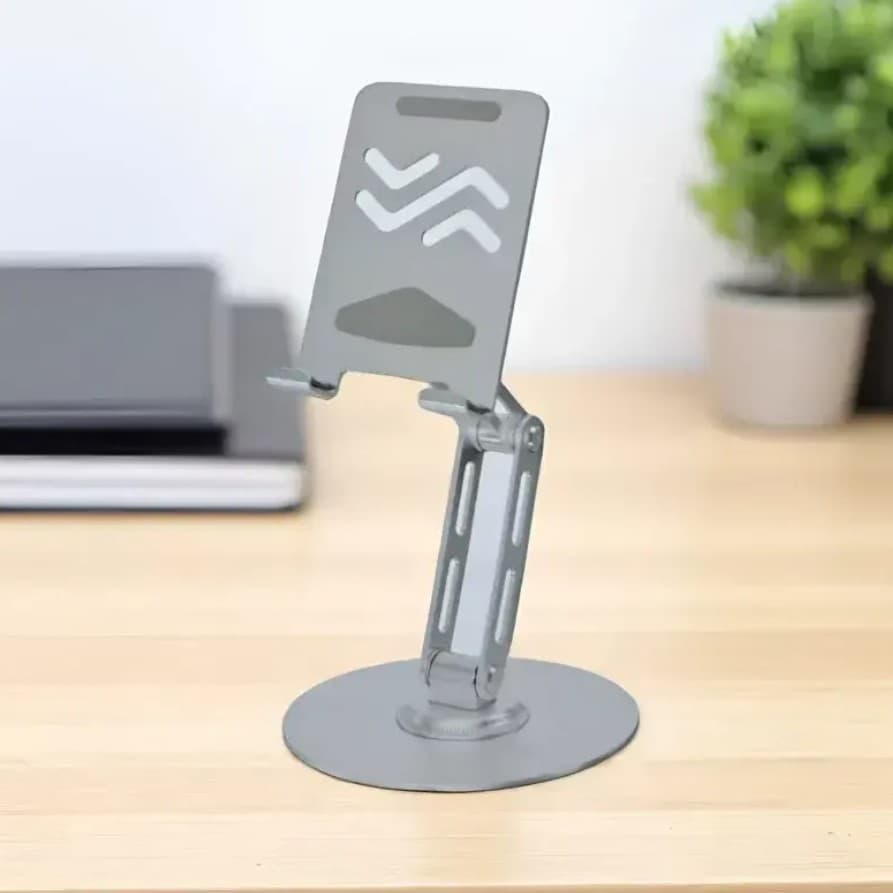 L-015 Steadiness Carbon Steel Foldable Mobile Phone Stand – Adjustable Desktop Holder for Smartphones