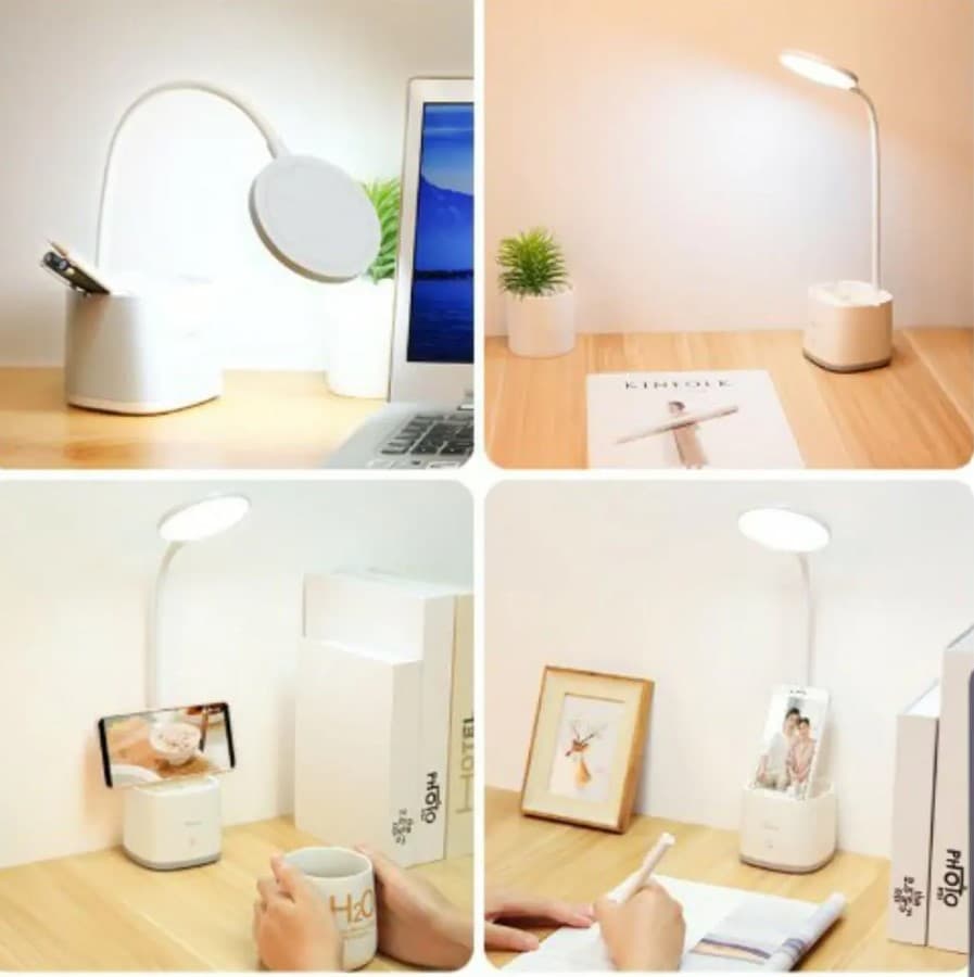 YAGE YG-T109 Rechargeable LED Table Lamp | Touch Control Eye-Care Study Light with Pen & Phone Holder