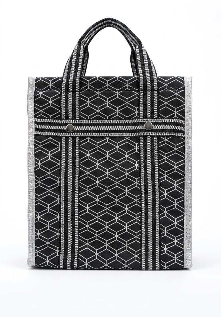 Black & White Geometric Print Lunch Tote Bag