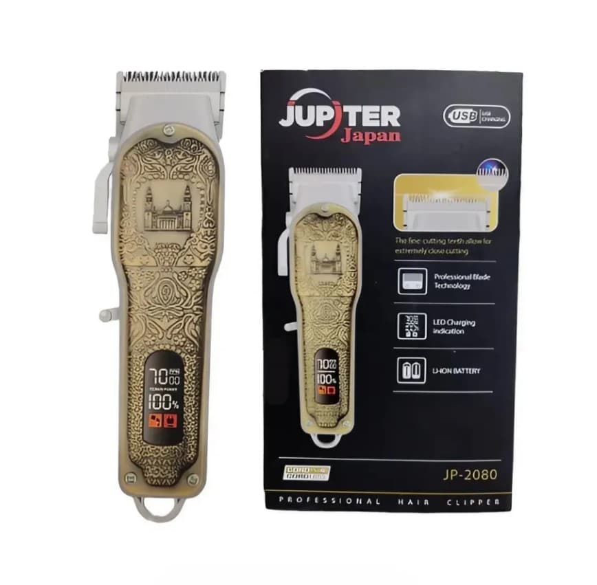 Jupiter JP-2080 Professional Hair Clipper & Beard Trimmer (2000mAh, 240min Backup)
