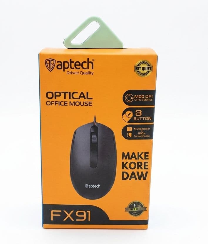 Aptech FX91 Wired Optical USB Office Mouse 1200 DPI