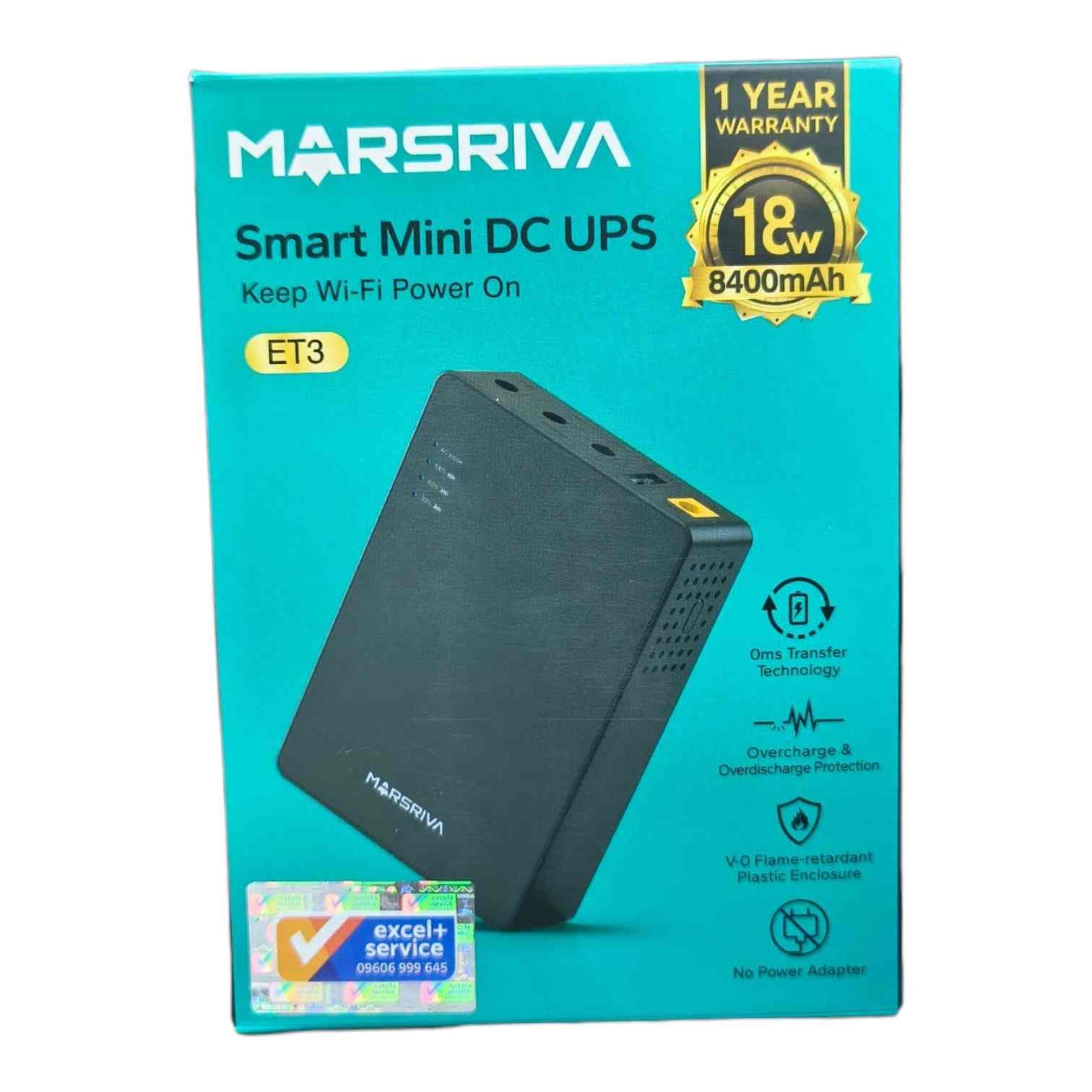 MARSRIVA ET3 Smart Mini DC UPS (8400mAh, 18W)