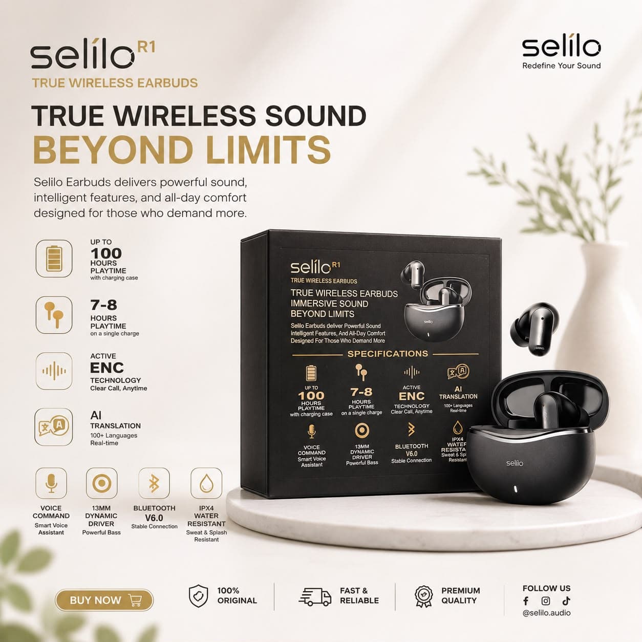 Selilo R1 ১০০ ভাষায় ট্রান্সলেশন করা যায় ( 6 month warranty)