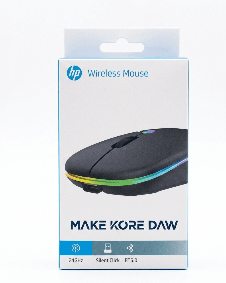 HP W10 RGB Bluetooth & 2.4G Wireless Rechargeable Mouse Type-C Charging