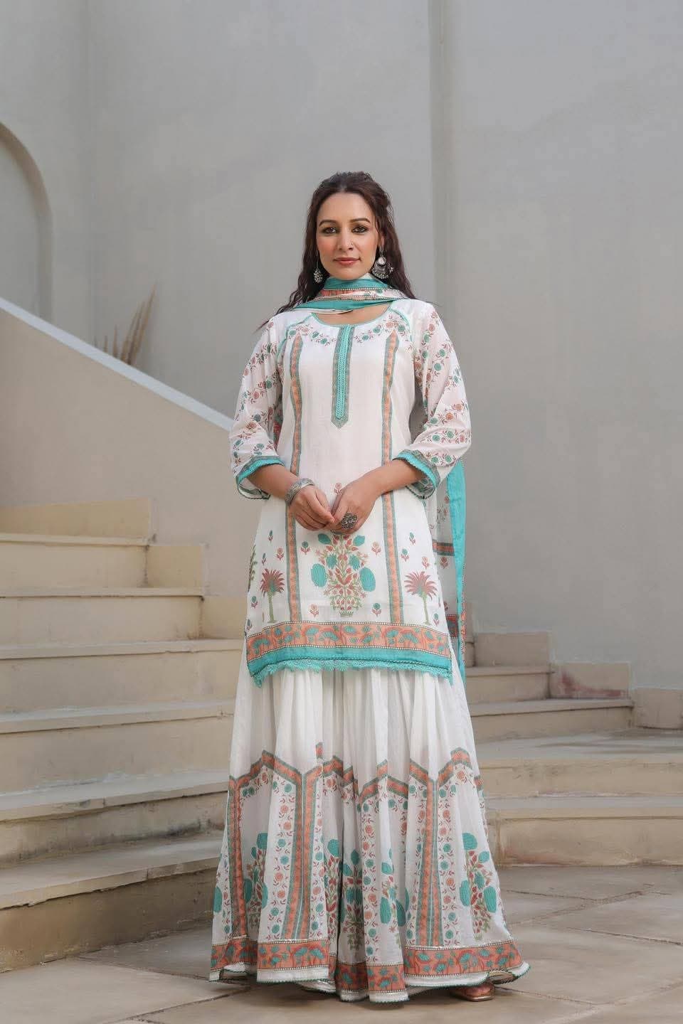 Premium Cotton Sharara 3 Piece Set – Designer Ethnic Collection