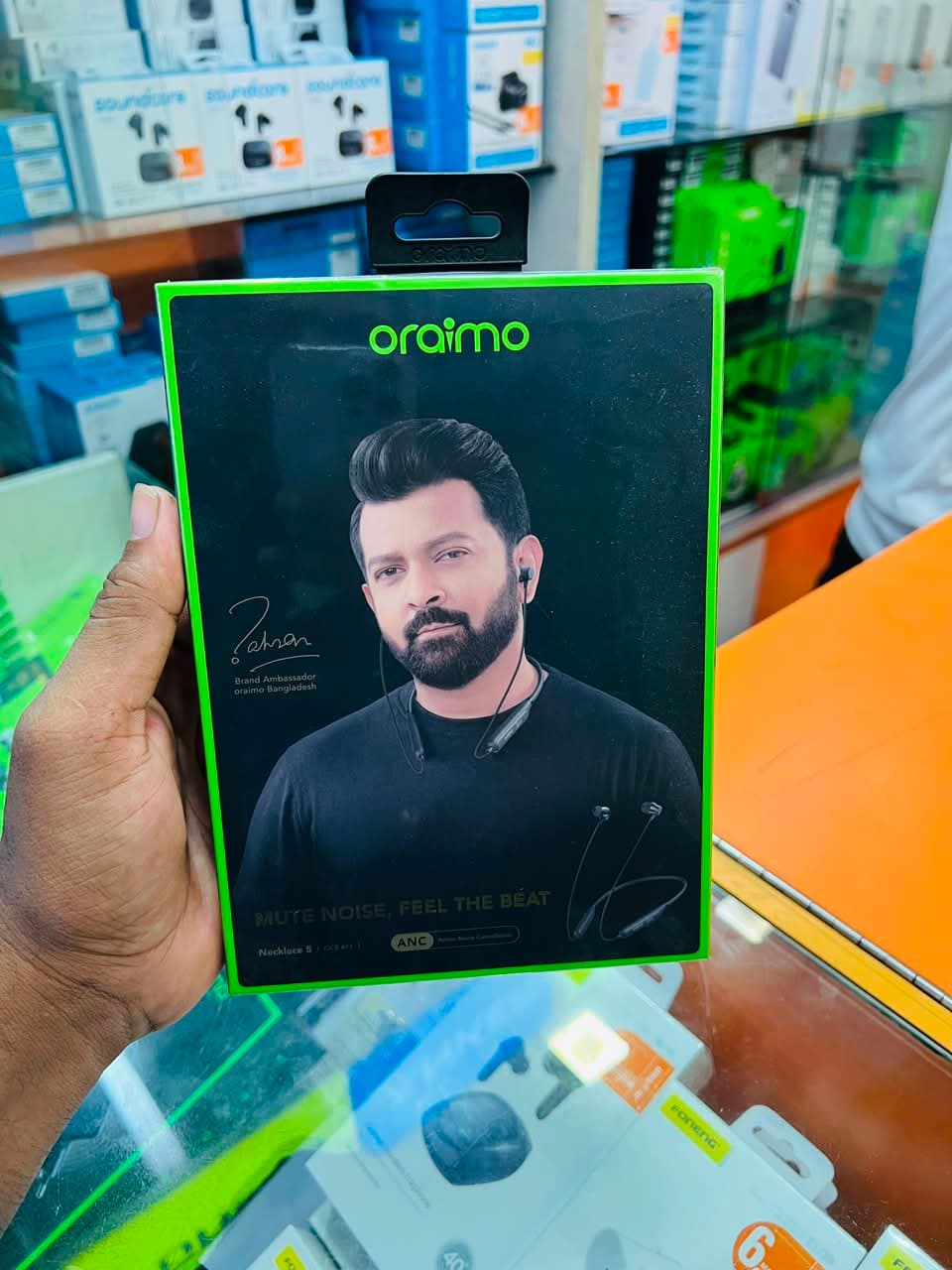 Oraimo Necklace 5 ANC (OEB-611) ওয়্যারলেস নেকব্যান্ড – ANC, 360° Spatial Audio, 40 ঘণ্টা ব্যাটারি ব্যাকআপ