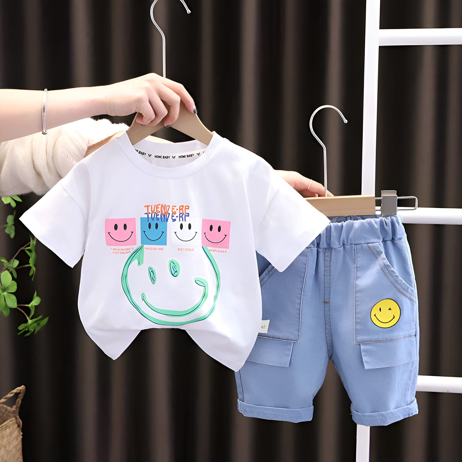 Premium Soft Cotton Kids Denim Jeans Pant & Cotton T-Shirt Set