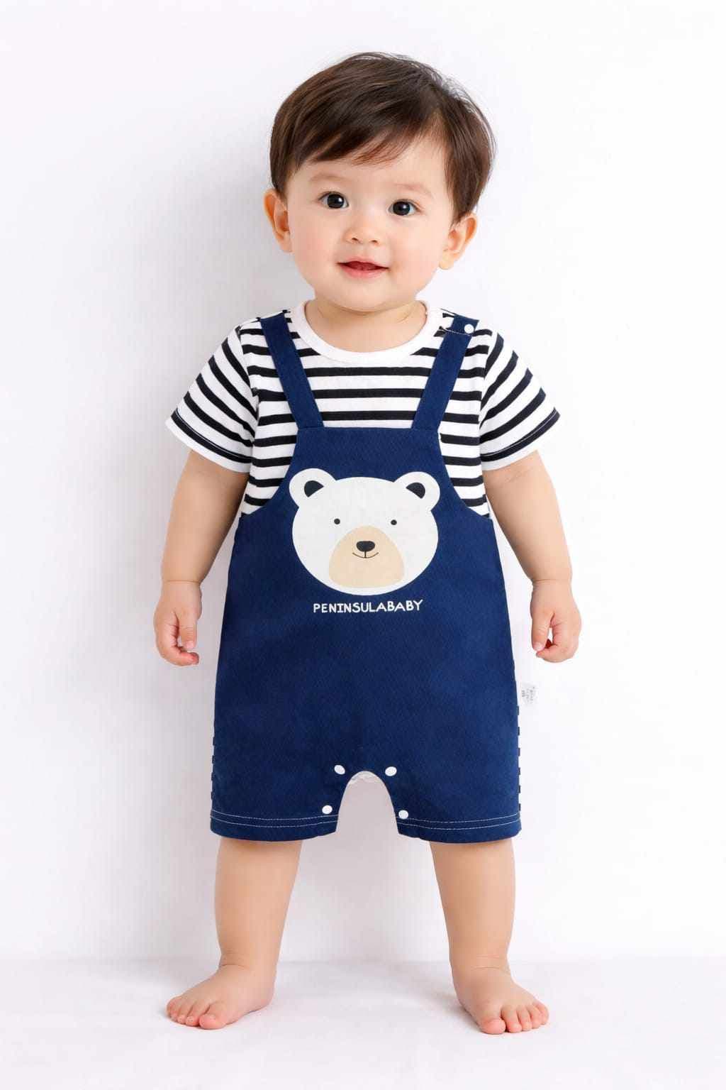 Premium Soft Peach Finish Baby Cotton Romper Set