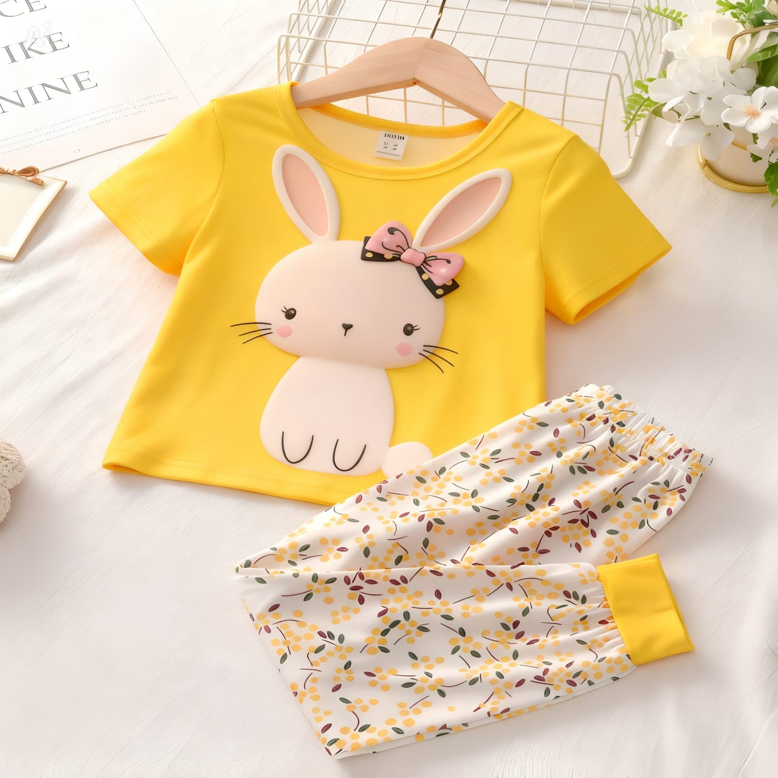 Premium Soft Cotton Girls Long T-Shirt & Pant Set