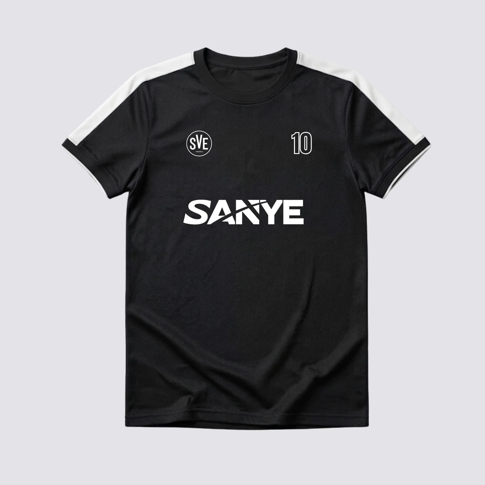 Premium Custom Sports Black #3 Jersey | Chinigura Mesh Fabric | 135-145 GSM | Rubber Print | Contrast Design