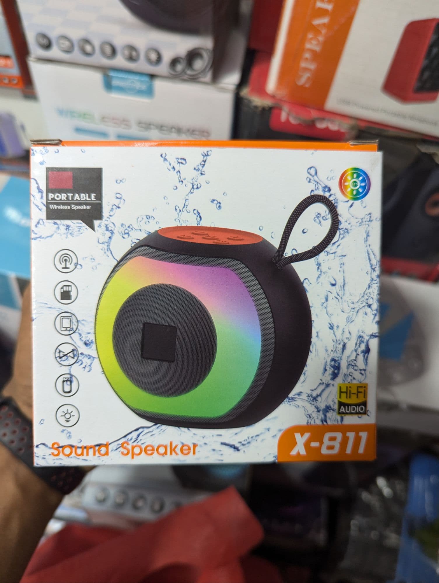 X-811 Portable Wireless Bluetooth Speaker | Mini RGB Disco Light Speaker with FM, USB & TF Card Support