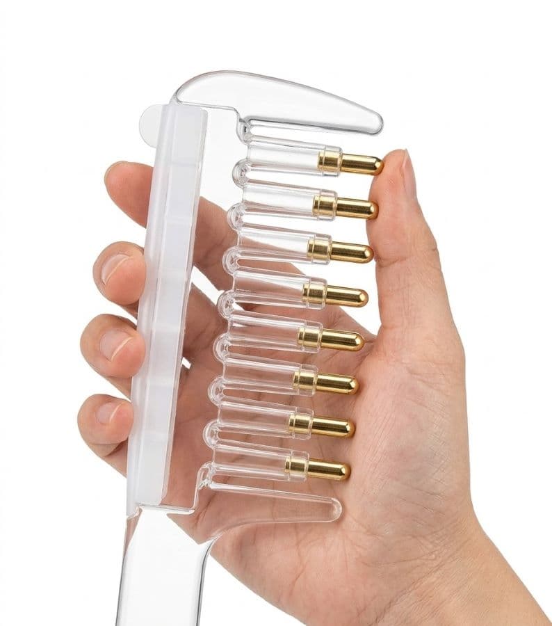 Transparent Scalp Oil Applicator Comb – Metal Ball Tip Hair Oil Massage & Root Applicator